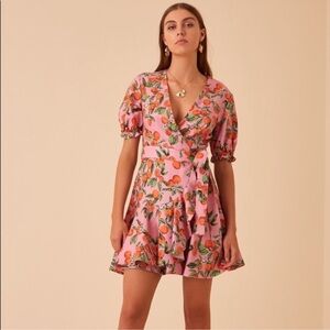 Finders keepers Aranciata pink wrap dress size small